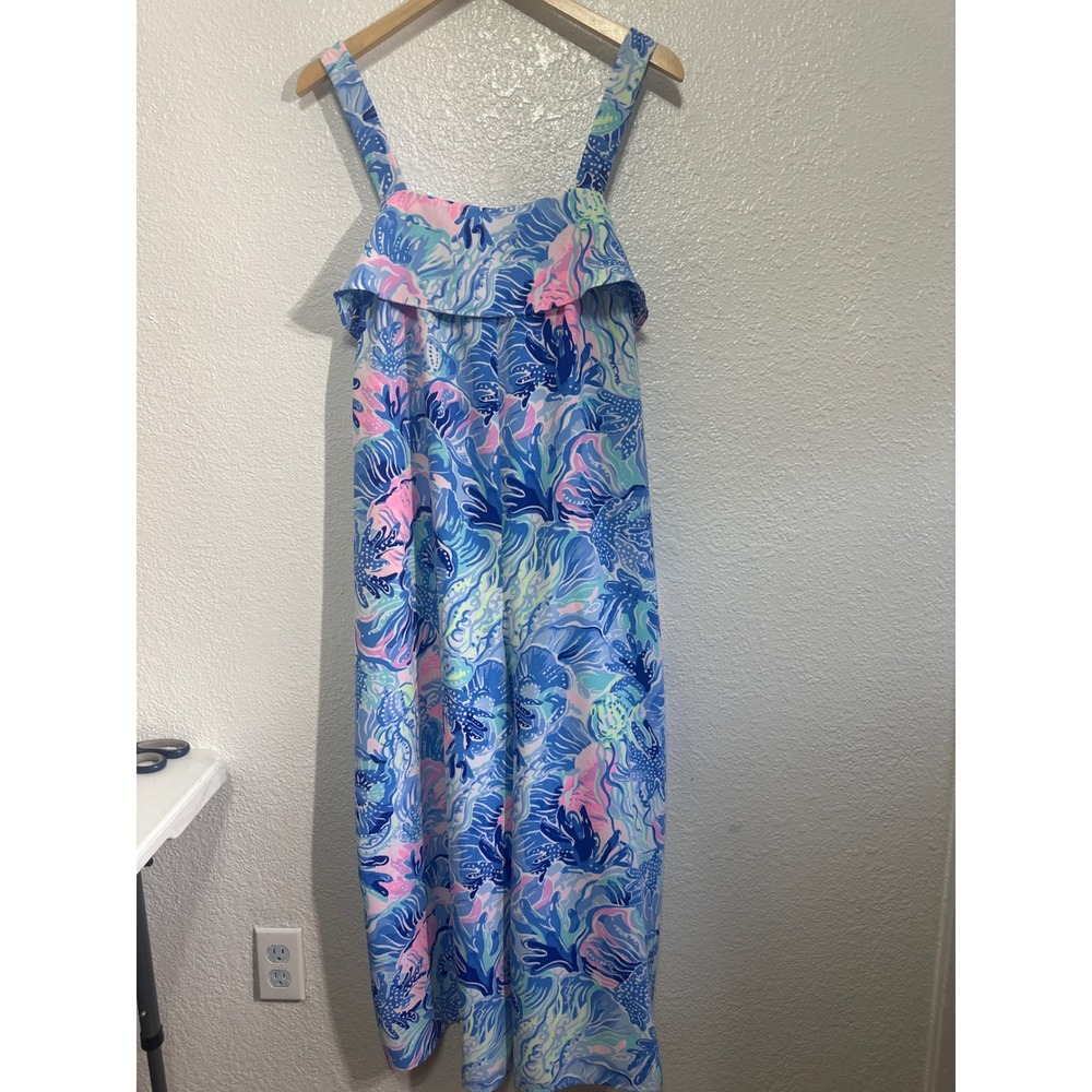 NWOT Lilly Pulitzer Tasely Jumpsuit  Saltwater Blue Shade Seekers Size 6 women's - Picture 3 of 16